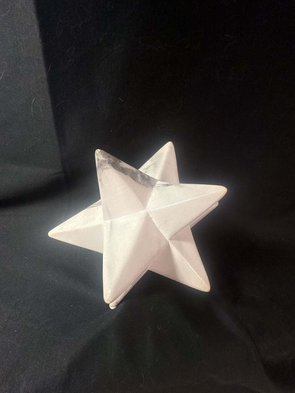 Urban Trends Collection White Marble Geometric 12 Point Star Table Decor